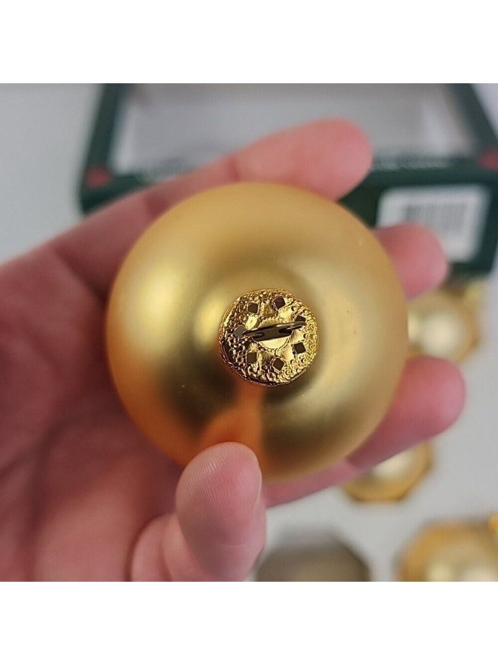 Hudson Bay Co Vintage Glass Christmas Ornaments Rauch USA 8pcs Gold With Box VTG - Picture 6 of 12